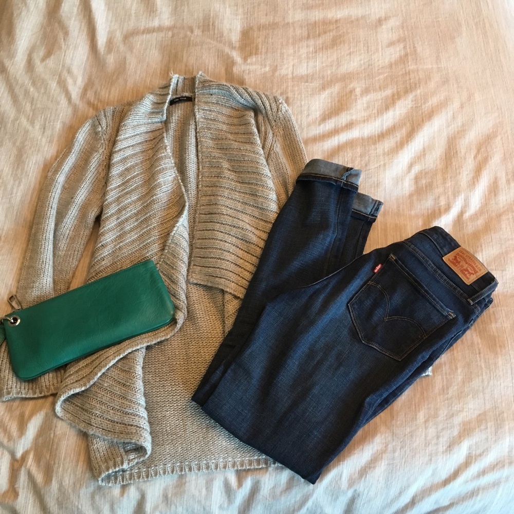 Shimmer gray sweater / cardigan